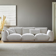 意式极简侘寂风布艺，北欧奶油小户型，客厅设计师arflex简约面包沙发