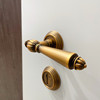 美式复古黄古铜室内卧室分体房门锁木门法式把手轻奢磁吸静音门锁