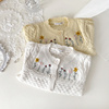 niiinin柠恩女童白色，针织开衫洋气婴幼儿毛衣外套，宝宝黄色针织衫