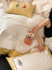 可爱刺绣100长绒棉支四件套纯棉全棉 床单被罩小清新双人床上用品