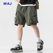 夏季薄款冰丝速干休闲短裤，男日系潮牌宽松五分裤，美式户外工装裤
