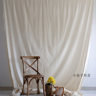 2.45米大宽幅米色全棉，摄影背景布ins韩风极简自然风装饰棉坯布