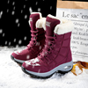 女鞋雪地靴冬季高帮加绒加毛保暖棉鞋系带户外大码厚底登山运动