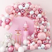 粉色金属气球链套餐派对，生日结婚婚房布置拱门气球