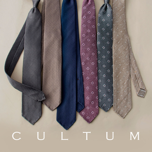 CULTUM男士手工制作领带 意式桑蚕真丝羊毛商务时尚正装衬衫装饰
