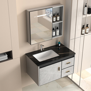 铝合金浴室柜卫生间洗脸盆洗漱台组合智能镜柜洗手台，一体陶瓷盆