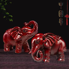 实木雕大象摆件玄关摆件红花梨木制工艺品摆设黑檀木质象客厅装饰