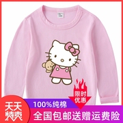 hellokitty童装秋季女童纯棉长袖，t恤凯蒂猫女宝宝休闲上衣打底衫