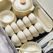 高级感碗碟套装家用2024法式釉下彩餐具纯白碗盘乔迁新居碗筷