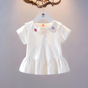 女童t恤裙夏季女宝宝纯棉，polo衫0-4岁婴儿，上衣洋气连衣裙公主短裙