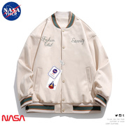 NASA联名情侣刺绣夹克外套男春秋季棒球服潮牌男美式复古外衣