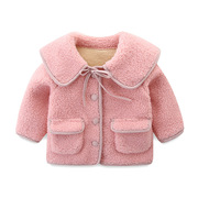 idea女童加厚外套2022冬季韩版羊羔毛婴儿衣服冬装女宝宝外套