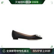香港直邮MANOLO BLAHNIK 莫罗 伯拉尼克 女士钻饰方扣平底鞋