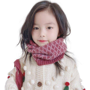 韩版儿童冬巾毛线针织秋t围宝宝围脖冬季女童小孩，幼儿冬天保暖脖.