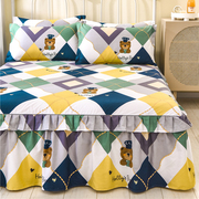 花边床裙式床罩单件1.5米1.8夏季床垫防滑保护套纯棉全棉床笠床单