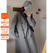 大连东越经典版101801双面羊绒，大衣女中长款小个子气质毛呢外套