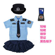 儿童小警察衣服童装套装军装男女童夏装宝宝小交警演出服角色扮演