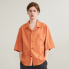 ssalt夏季橘色古巴领落肩短袖衬衫，男士衬衫1017or