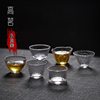 日式锤纹玻璃茶杯6只装客人杯，喝茶功夫茶，茶具小杯子透明水晶酒杯