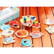 铁盒磁性钓鱼玩具木制1-2-3周岁宝宝男女孩儿童益智小孩钓鱼玩具