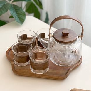 花草水果茶壶蒸茶茶壶煮茶壶泡茶壶耐高温玻璃咖啡壶家用茶壶套装