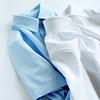 OFFIY职业衬衫女短袖夏蓝色白色公务员面试正装气质修身衬衣大码