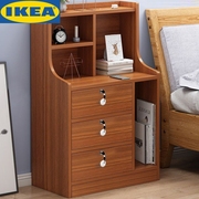 宜家床头柜置物架简约卧室，储物柜大容量多功能简易收纳床边小柜子