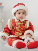 婴儿过年喜庆衣服分体男宝拜年新年龙中国风，两件套装加绒加厚外套
