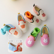 韩版童鞋小动物派对韩系儿童布鞋男童女宝宝软底板鞋春秋