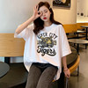 夏装卡通印花短袖t恤女韩版学生特大款，中长款超火cec半袖上衣