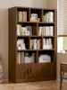 实木书架置物架胡桃色简易柜子，靠墙客厅，多层储物柜学生收纳柜家用