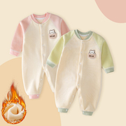 婴儿衣服秋冬款连体衣，加绒保暖衣外出爬服新生儿，打底内衣宝宝哈衣