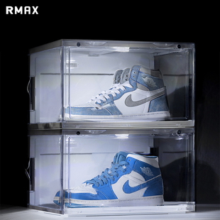 rmax声控灯光鞋盒aj亚克力，透明球鞋收纳盒led发光展示网红鞋墙柜