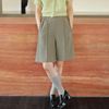 studiofun设计感松紧腰短裤，女夏季灰色绿色，五分宽松直筒阔腿中裤