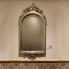 复古卫生间镜子欧式雕花化妆镜家用壁挂拱形宫廷风法式复古浴室镜