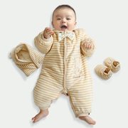 婴儿棉衣套装加厚新生儿冬季3-6-12个月加厚宝宝，连体外出抱衣睡袋