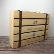 木质六支装翻盖木质红酒，木盒通用红酒，包装木盒可