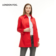 伦敦雾春季棉质合身风衣外套翻领单排扣功能短款风衣小个子女