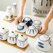 陶瓷调味罐厨房调味盒套装组合装日式创意盐糖味精，调料盒调料罐子