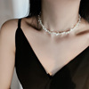 巴洛克风天然珍珠颈链，女2021年潮短款项链，气质锁骨链小众饰品