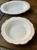 陶瓷菜盘个性西餐盘家用浮雕深盘白瓷圆汤菜盘餐具纯色陶瓷西餐盘