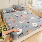 牛奶绒儿童床笠单件婴儿床垫套保护罩珊瑚绒床单床罩加厚秋冬