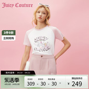Juicy Couture橘滋2024天马星空印花烫钻插肩袖女式T恤