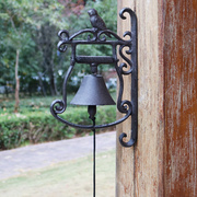 欧式古典风复古小鸟铸铁铃铛家居，装饰壁饰铁艺门铃壁饰庭院门前铃