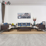 新中式沙发现代简约轻奢客厅禅意中式家具，全实木布艺沙发组合定制
