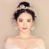 新娘紫色花环香槟手工，头花饰品套装韩式结婚伴娘，头饰旅拍造型头饰