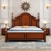 美式实木床1.8米双人床，现代简约1.5m2米欧式仿古主卧高箱储物加厚