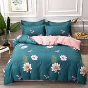 冠庭床上用品纯棉四件套 全棉简约单双人床单被套 标准款套件