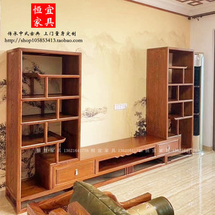 新中式红木客厅电视柜实木家具刺猬紫檀地柜音影柜花梨木视听柜