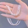 气质多层珍珠项链女小众设计高级感磁吸锁骨链轻奢冷淡风欧美